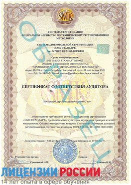 Образец сертификата соответствия аудитора Сафоново Сертификат ISO 13485